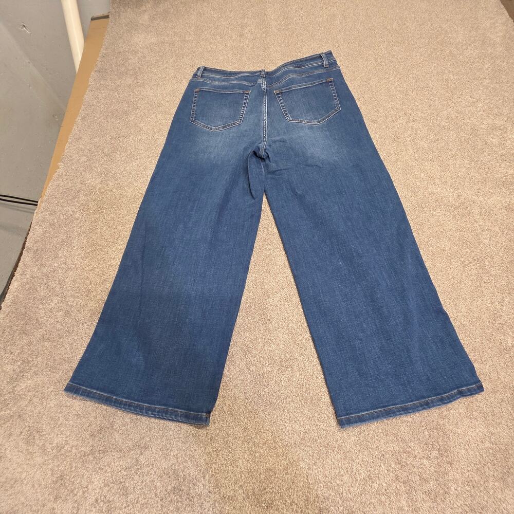 Baggy Barrel J. Jill High Rise Wide Leg Crop Jeans sz 12R Medium Wash Button Fly